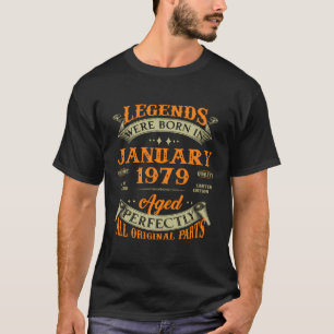 Camiseta Las Leyendas Nacieron En Enero De 1979 44º Cumplea