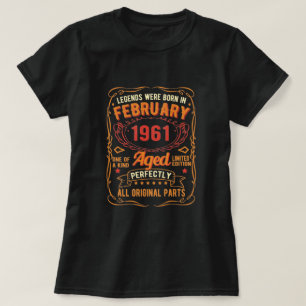 Camiseta Las Leyendas Nacieron En Febrero De 1961, Cumpleañ