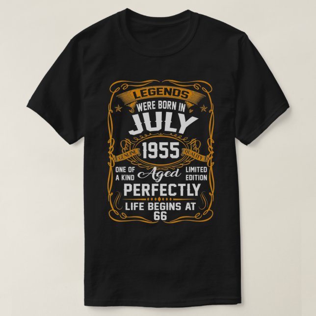 Camiseta Las Leyendas Nacieron En Julio De 1955. 66º Regalo (Diseño del anverso)