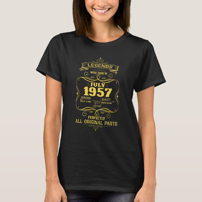 Camiseta Las Leyendas Nacieron En Julio De 1957 65 Años (Anverso)
