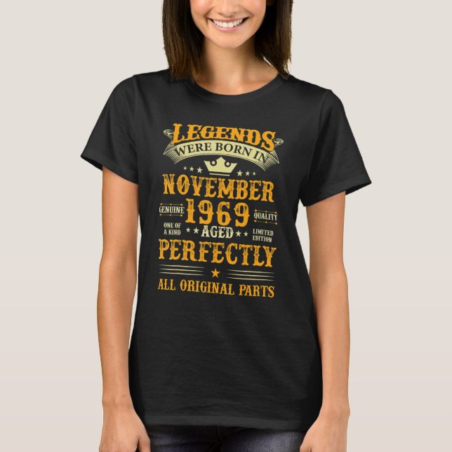 Camiseta Las leyendas nacieron en noviembre de 1969 53 años (Anverso)
