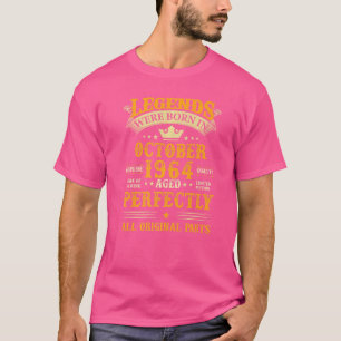 Camiseta Las Leyendas Nacieron En Octubre De 1964 58 Años D
