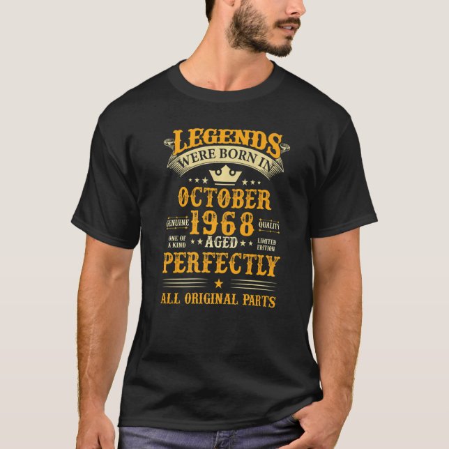 Camiseta Las Leyendas Nacieron En Octubre De 1968 54 Años D (Anverso)