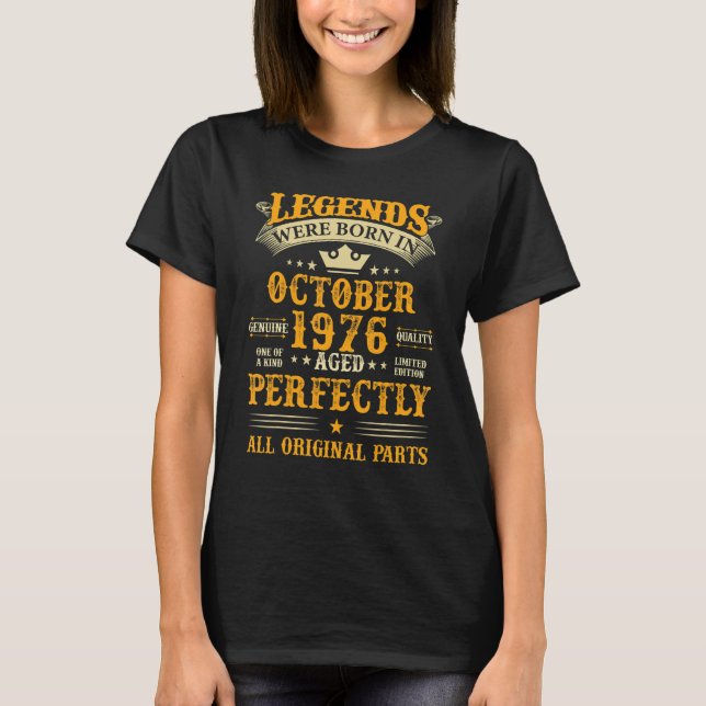 Camiseta Las Leyendas Nacieron En Octubre De 1976 46 Años D (Anverso)