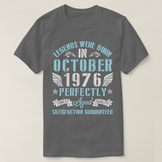 Camiseta Las Leyendas Nacieron En Octubre De 1976 De Edad P (Diseño del anverso)
