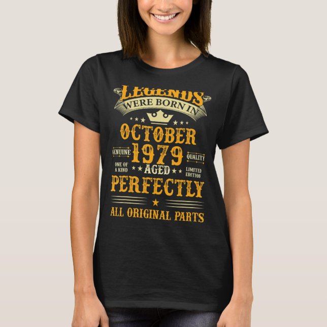 Camiseta Las Leyendas Nacieron En Octubre De 1979 43 Años D (Anverso)