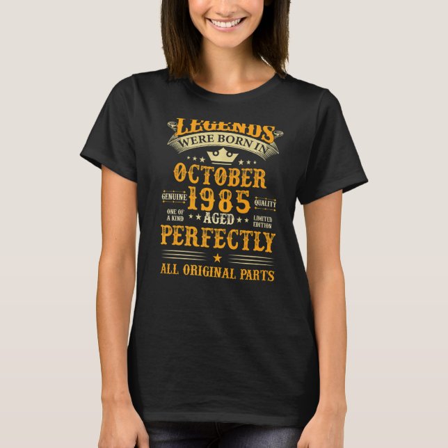 Camiseta Las leyendas nacieron en octubre de 1985 37 años (Anverso)