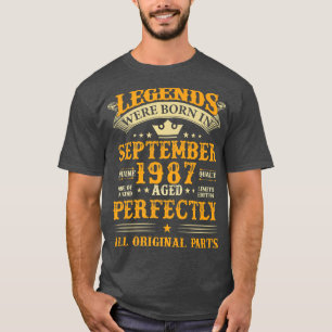 Camiseta Las leyendas nacieron en septiembre de 1987 35 año