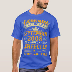 Camiseta Las leyendas nacieron en septiembre de 2008 14 año