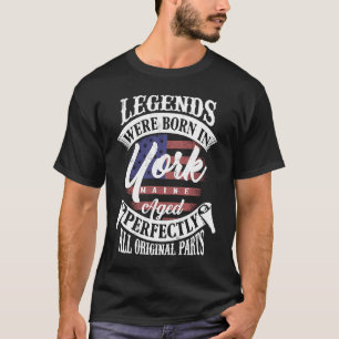 Camiseta Las Leyendas Nacieron En York Maine Original Vinta