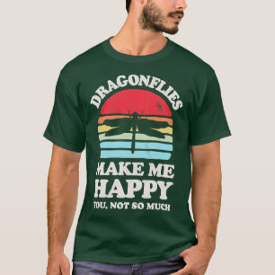 Camiseta Las libélulas me hacen feliz retro del atardecer p