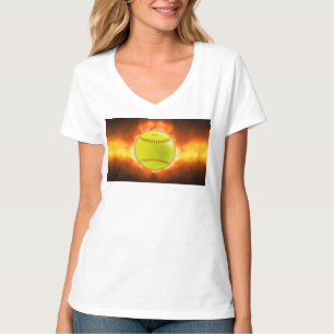 Camiseta Las llamas de pelota blanda amarilla de SlipperyJo