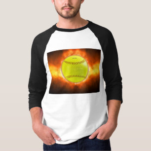 Camiseta Las llamas de pelota blanda amarilla de SlipperyJo