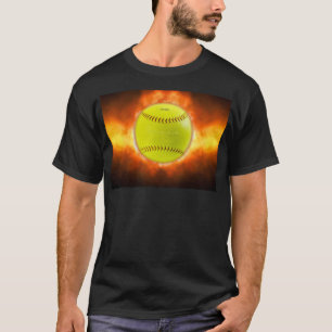 Camiseta Las llamas de pelota blanda amarilla de SlipperyJo