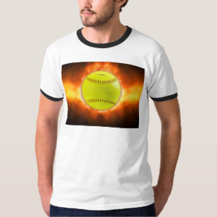 Camiseta Las llamas de pelota blanda amarilla de SlipperyJo