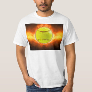 Camiseta Las llamas de pelota blanda amarilla de SlipperyJo