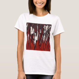 Camiseta Las llamas en rojo a negro