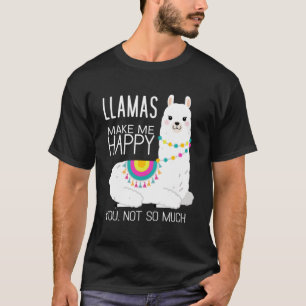 Camiseta Las Llamas Me Hacen Feliz No Tanto Gracioso Alpaca