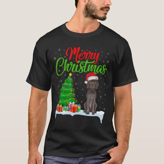 Camiseta Las luces de árbol de navidad de caza de puntero e (Anverso)