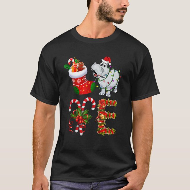 Camiseta Las Luces De Los Navidades De Hippo Dieron Luces A (Anverso)