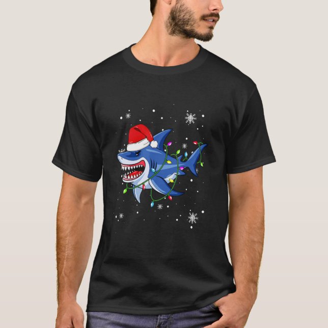 Camiseta Las Luces De Los Navidades De Tiburón Dieron Luces (Anverso)