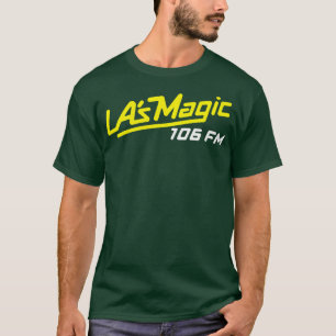 Camiseta LAs MAGIC 106 FM Estación de radio retro defectuos
