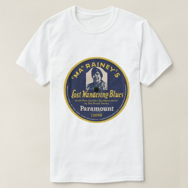 Camiseta Las mamáes que Rainey "perdió vagan los azules" (Diseño del anverso)