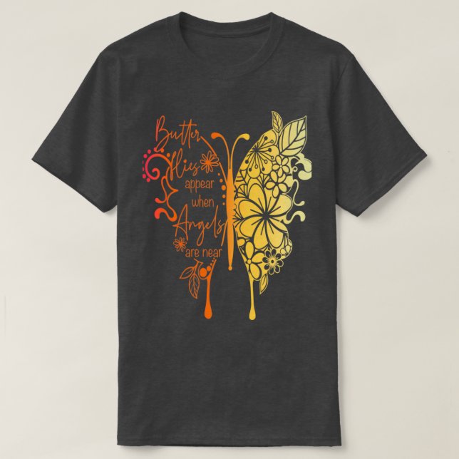 Camiseta Las mariposas aparecen cuando los ángeles están ce (Diseño del anverso)