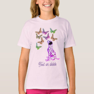 Camiseta Las mariposas dálmatas coloridas de cachorro dálma