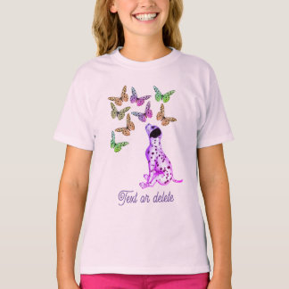 Camiseta Las mariposas dálmatas coloridas de cachorro dálma