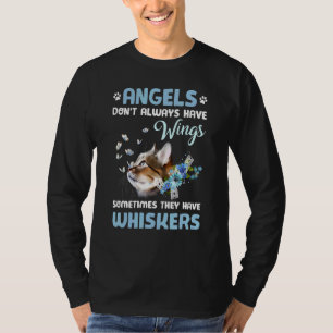 Camiseta Las mariposas de gatos mullidas flores ángeles no