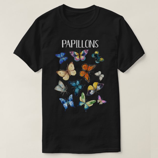 Camiseta Las mariposas de los papillones ilustran la cosech (Diseño del anverso)