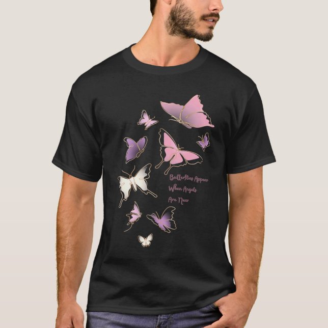 Camiseta Las Mariposas Rosa bonito Aparecen Cuando Los Ánge (Anverso)