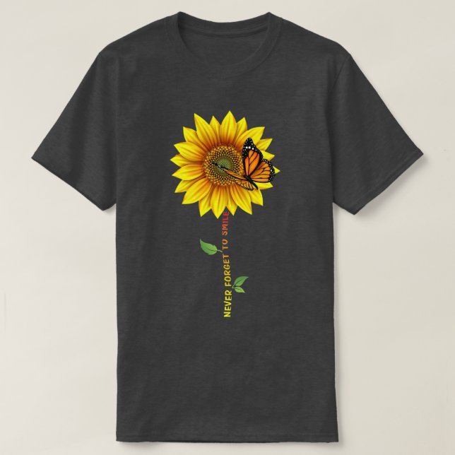 Camiseta Las mariposas Sunshine Sunflower nunca olvidan mi (Diseño del anverso)