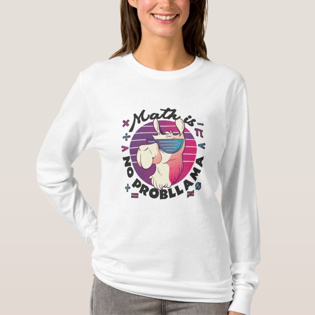 Camiseta Las Matemáticas No Son Ningún ProbLlama (Anverso)
