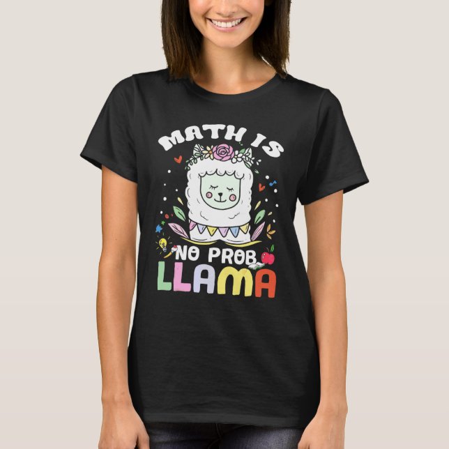 Camiseta Las matemáticas no son un problema Llama  Llama pr (Anverso)