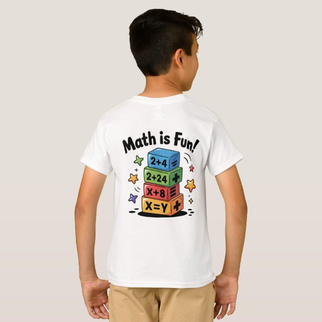 Camiseta Las matemáticas son pegatinas divertidos (Reverso completo)