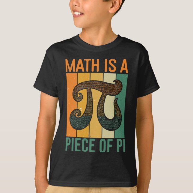 Camiseta Las matemáticas son una parte de Pi gráfico retro  (Anverso)