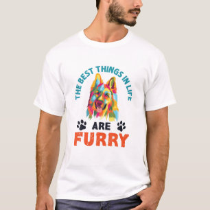 Camiseta Las Mejores Cosas En La Vida Son El Pastor Alemán.