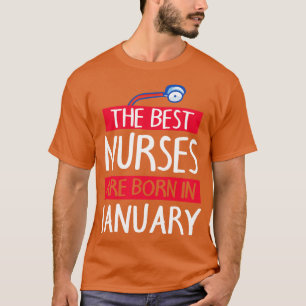 Camiseta Las Mejores Enfermeras Nacen En Enero Feliz Cumple