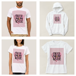 Camiseta Las mejores flores de mamá y corazón rosa