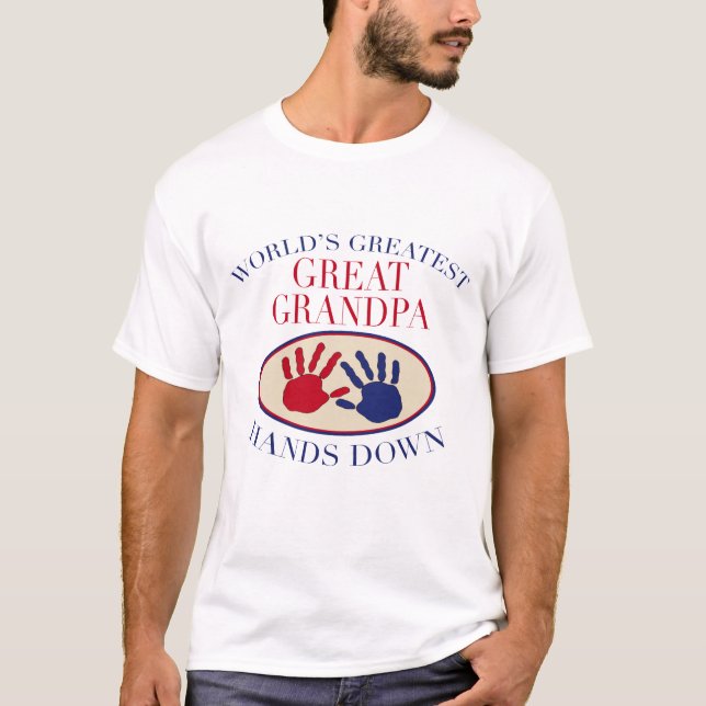 Camiseta Las mejores grandes manos del abuelo abajo (Anverso)