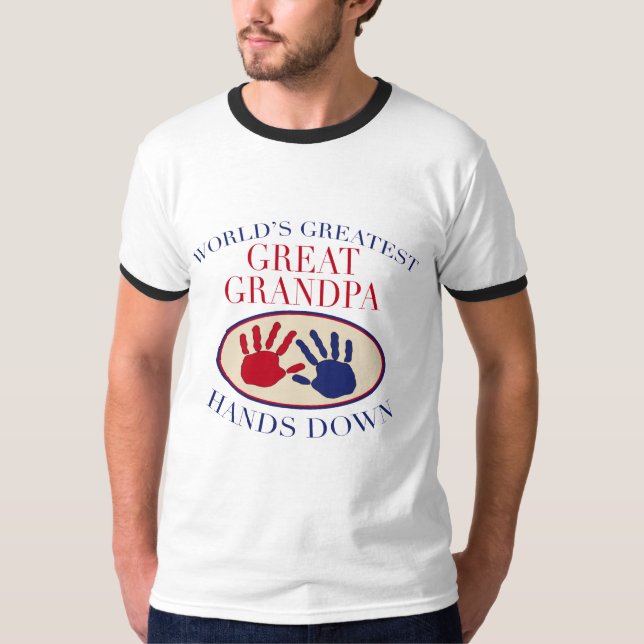 Camiseta Las mejores grandes manos del abuelo abajo (Anverso)