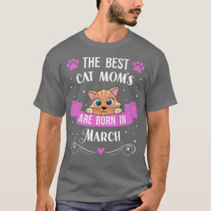 Camiseta Las mejores mamás gatitas nacen en los cumpleaños