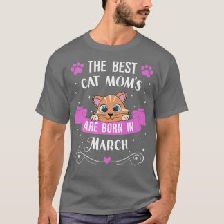 Camiseta Las mejores mamás gatitas nacen en los cumpleaños 