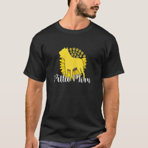Camiseta Las mejores mujeres de Pittie Mamá Sunflower Perro