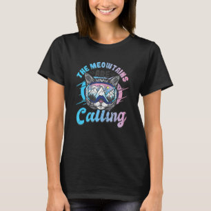 Camiseta Las Meowtains Están Llamando A La Snowboard De Gaf