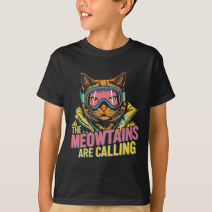 Camiseta Las Meowtains Llaman A Los Niños De Esquí De Snowb