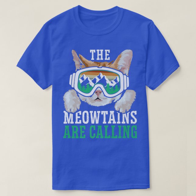 Camiseta Las Meowtains Llaman A Snowboard Snowboard S (Diseño del anverso)