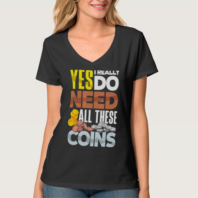 Camiseta Las Monedas Que Recolectan Numismática Numismática (Anverso)